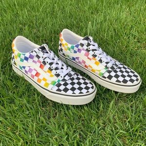 Womens Vans Rainbow Checkered Ward Vans Size 10